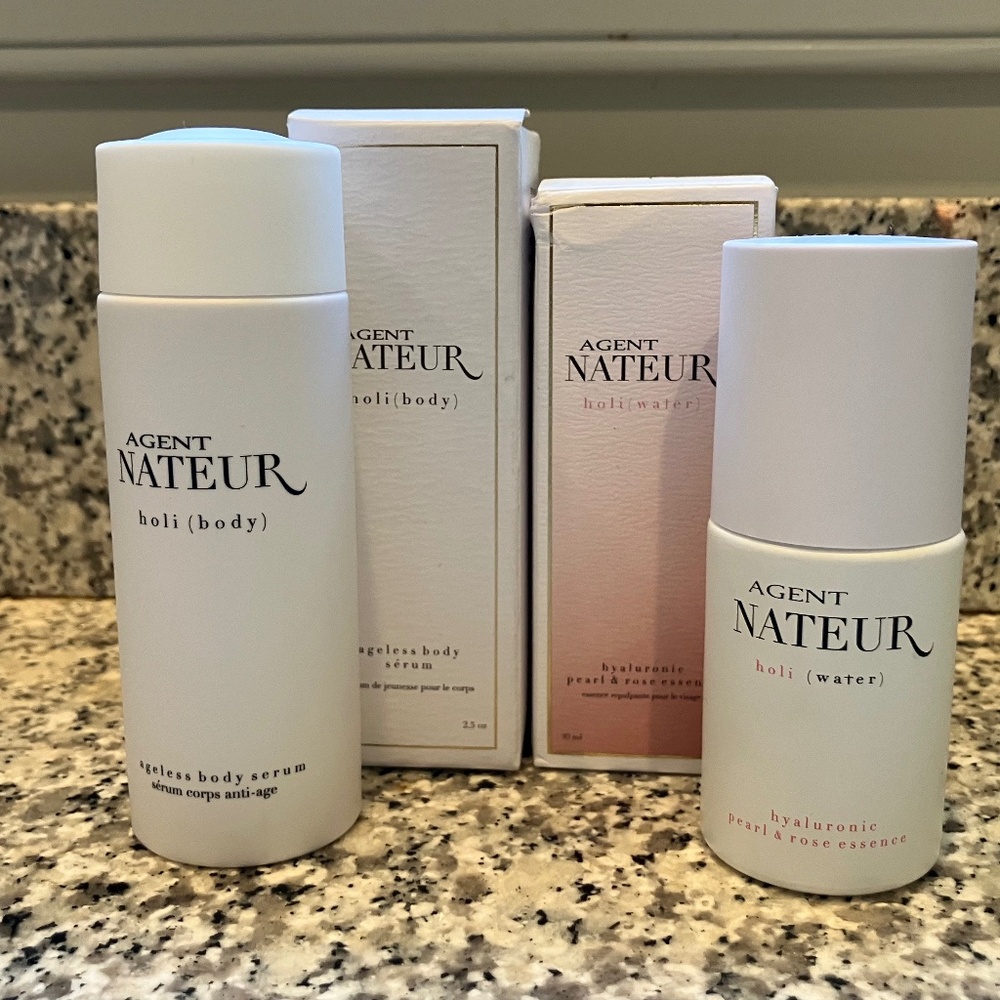 Agent Nateur Hyaluronic Pearl & Rose Essence and Ageless Body Serum Travel Set